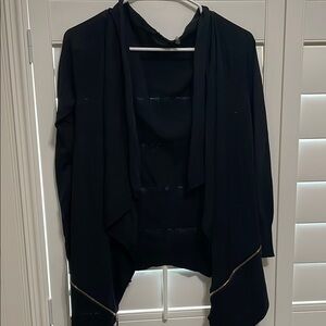 Love Token Black jacket with Asymmetrical Hem